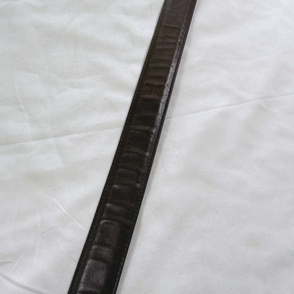 Coach Vintage Mens Brown Burnished Cowhide Leather Belt Solid Brass 9559 Size 38